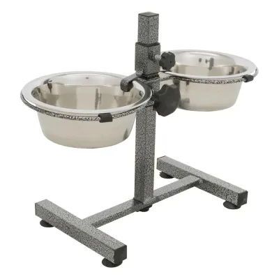 Trixie | Suporte Duplo Regulável Com 2 Gamelas 0.75 Suporte duplo regulável Trixie com 2 gamelas inox para cães
