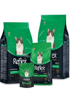 Ração Reflex Plus gato adulto frango hipoalergênica 1.5kg