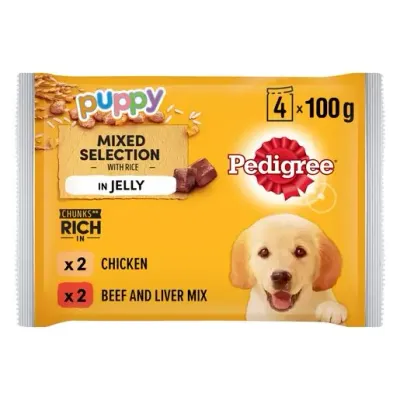 Ração Pedigree cachorro em gelatina Mixed Selection 4x100g