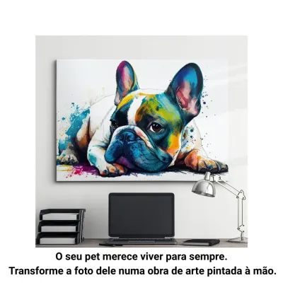 Pintura em tela personalizada de pet feita à mão Hiro Petshop