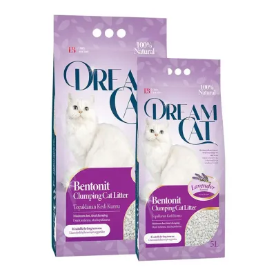 Areia aglomerante Dream Cat de bentonite com aroma a lavanda para gatos