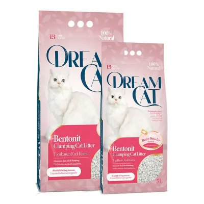 Areia aglomerante Dream Cat Baby Powder 5L com aroma suave de talco
