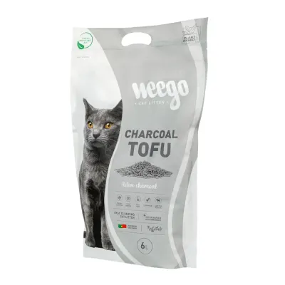 Weego | Cat Litter Charcoal Tofu 6L Areia para gato Weego Charcoal Tofu com carvão ativado