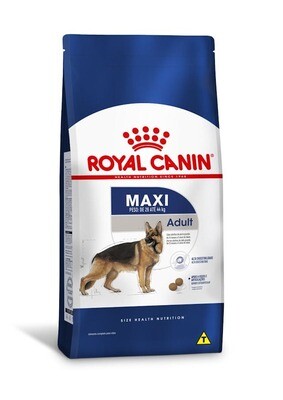 Saco de 15kg de ração Royal Canin Maxi Adult para cães adultos de porte grande.