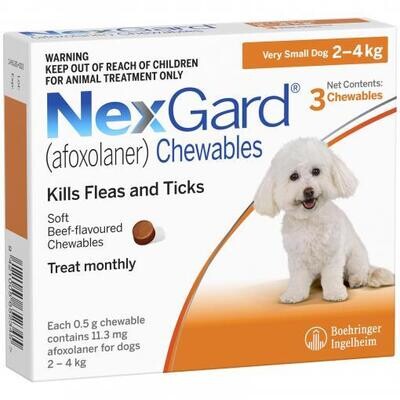 Nexgard | 2-4kg 3 Comprimidos Mastigáveis