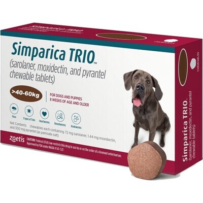Simparica | Trio 40-60kg 1 Comprimido Mastigável Simparica | Trio 40-60kg 1 Comprimido Mastigável