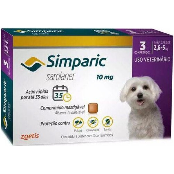 Simparica | 2.5-5kg 3 Comprimidos Mastigáveis