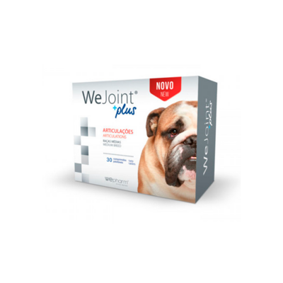 Wepharm | WeJoint Plus Raças Medias 30 Cão de porte médio brincando com vitalidade e sem dor, graças ao WeJoint Plus Raças Médias.