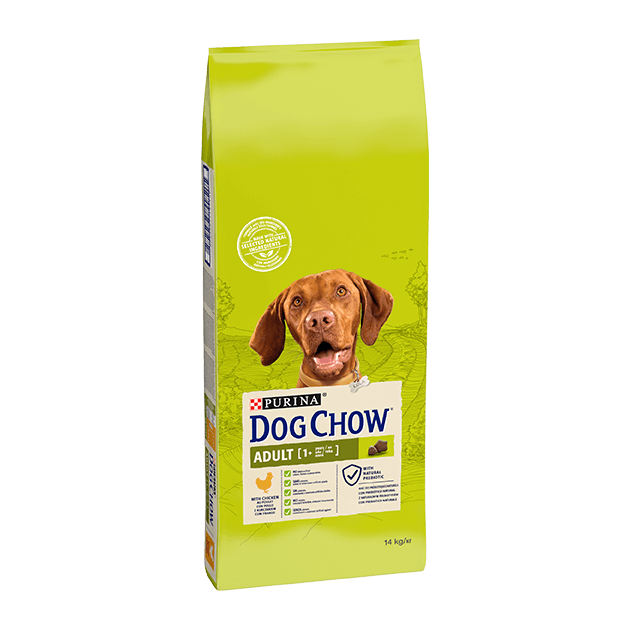 PURINA DOG CHOW Adulto Frango 14kg - Nutrição completa para cães ativos, ossos saudáveis, músculos fortes e digestão equilibrada.