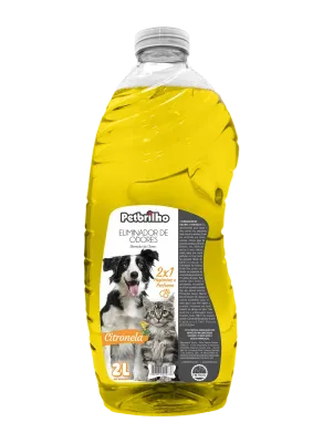 PetBrilho | Eliminador de Odores Citronela 2L PetBrilho Eliminador de Odores Citronela 2L para limpeza e higienização de ambientes onde vivem cães e gatos.