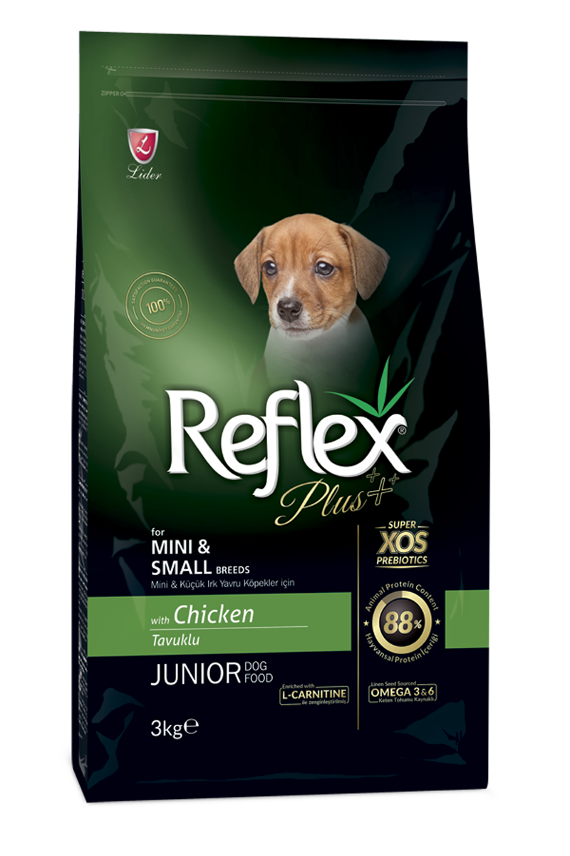 Reflex | Reflex Plus Cão Junior Raças Mini & Pequenas Frango 3kg