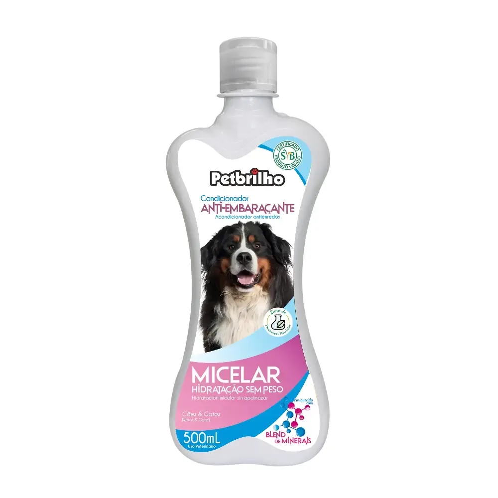 PetBrilho | Condicionador para Cães - 500ml Condicionador PetBrilho para cães 500 ml, desenvolvido para hidratar, desembaraçar e dar brilho ao pelo, deixando-o macio e f