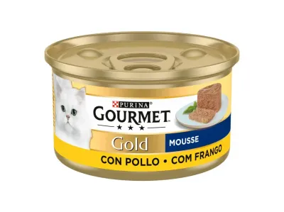 Lata Purina Gourmet Gold Mousse com Frango para gatos adultos