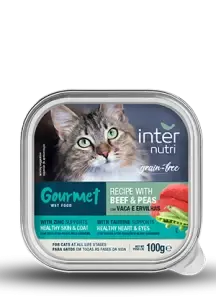 Alimento húmido Internutri Gourmet para gatos sabor bife e ervilhas