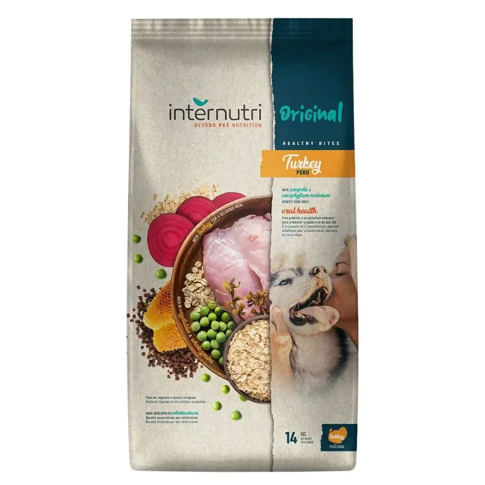 Ração Internutri Original Dog Adult Turkey 14kg para cães adultos