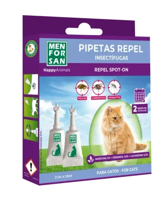 Men For San Pipetas Anti-insectos para Gato Pipetas anti-insetos Men For San para gatos proteção natural