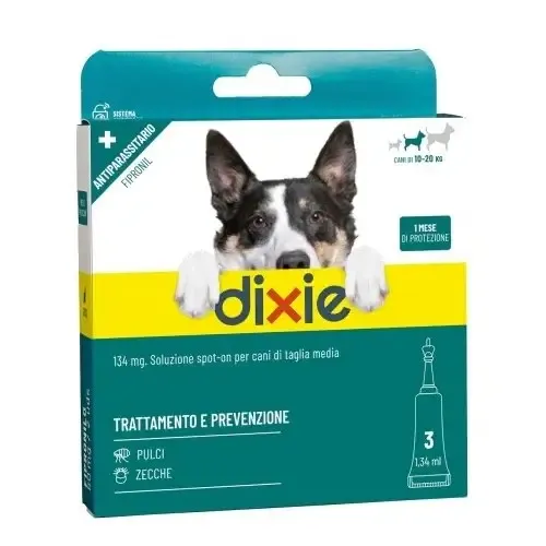 Pipetas antiparasitárias Dixie Fipronil para cães 10-20kg