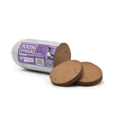 Salsicha de pato Ferplast 100% natural petisco para cães