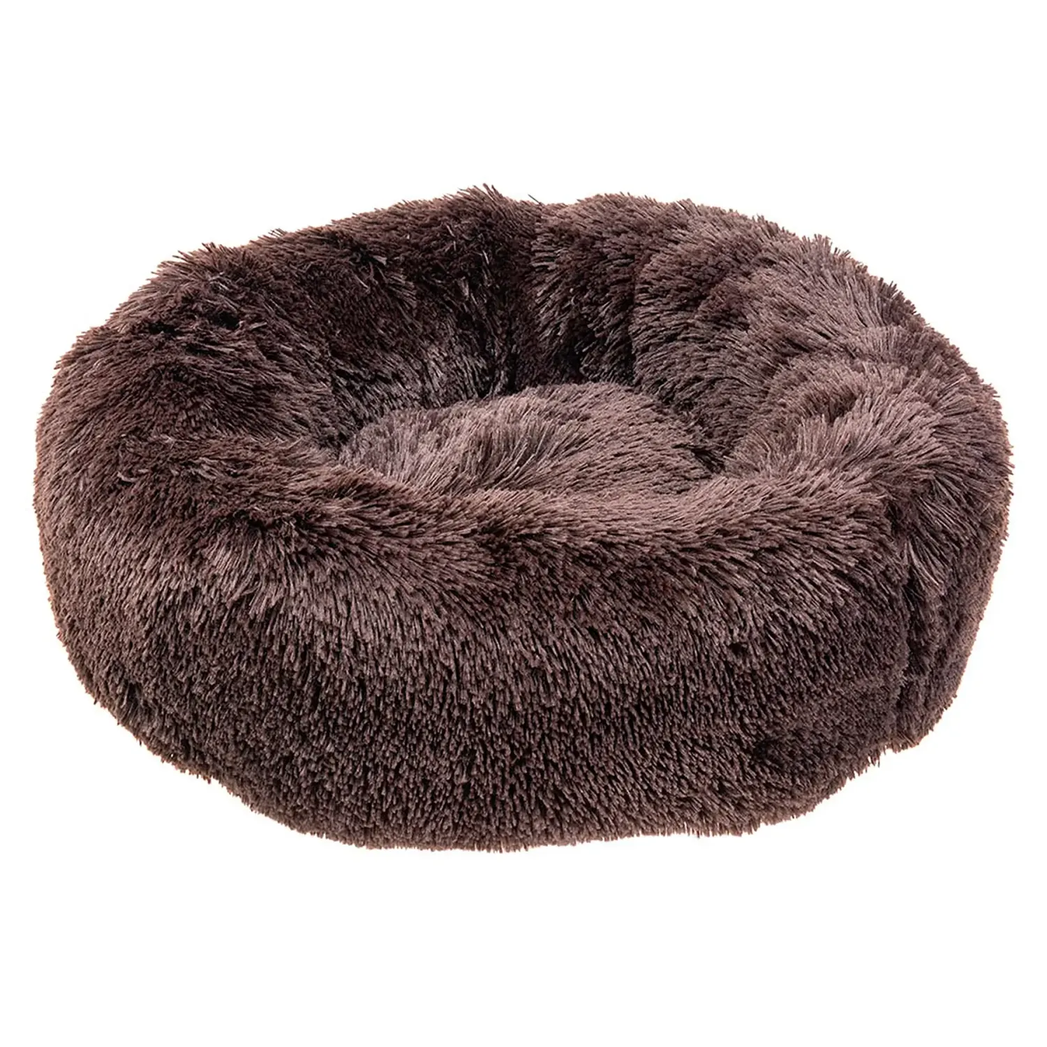 Ferplast Cuddly 60 Castanho cama redonda em peluche para cães e gatos