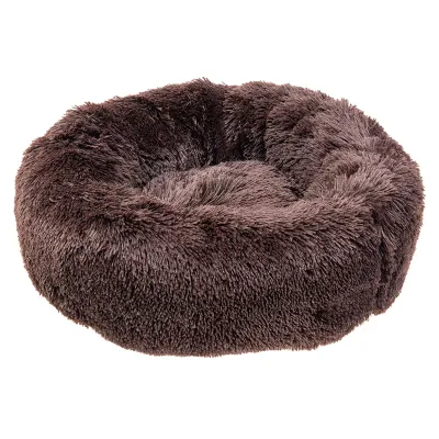 Ferplast Cuddly 60 Castanho cama redonda em peluche para cães e gatos
