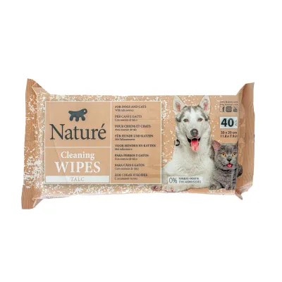 Ferplast Naturé Toalhitas de Talco para Cães e Gatos 40 Unidades
