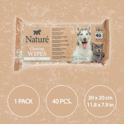 Ferplast Naturé Toalhitas de Talco para Cães e Gatos 40 Unidades