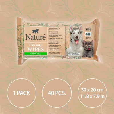 Ferplast Naturé Toalhitas de Chá Verde para Cães e Gatos 40 Unidades