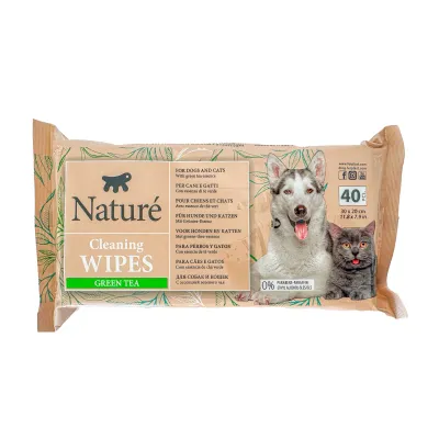 Ferplast Naturé Toalhitas de Chá Verde para Cães e Gatos 40 Unidades