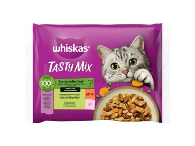 Whiskas | Tasty Mix Chef para Gato 4x85g Whiskas Tasty Mix Chef's Selection Comida Húmida para Gatos 4x85g