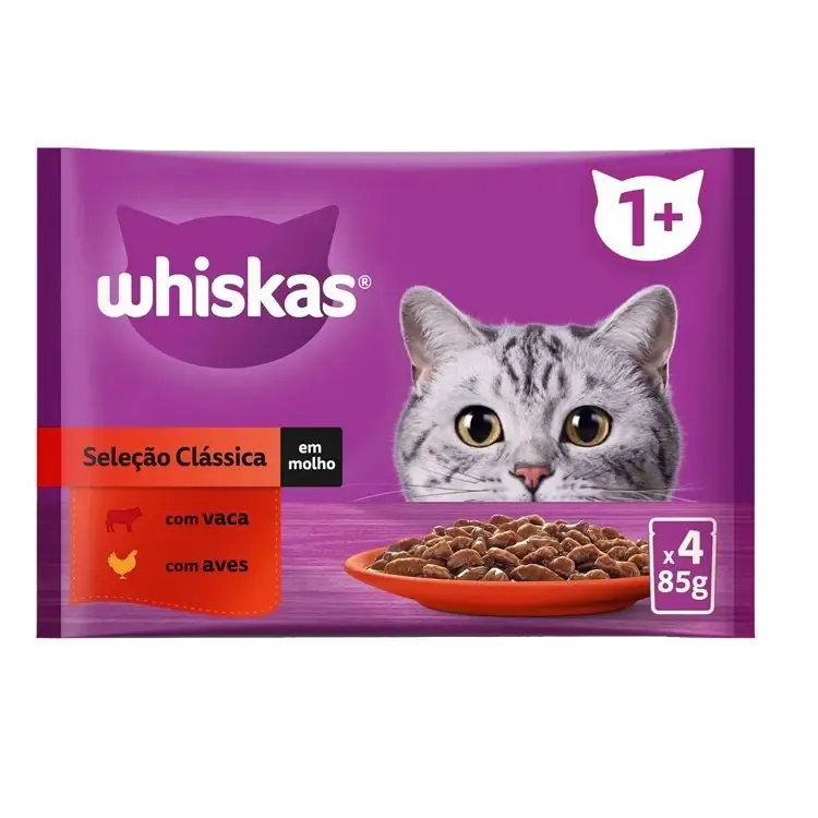 Whiskas Mix Seleção de Clássicos 4x85g para gatos adultos