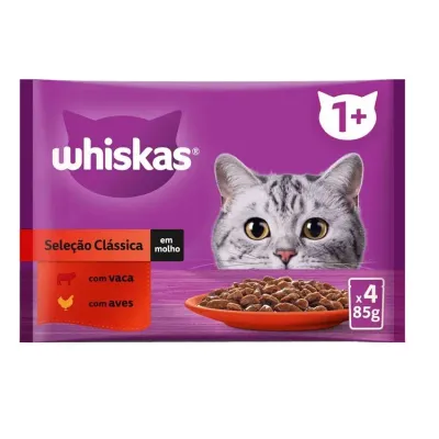 Whiskas | Mix Seleção de Clássicos para Gato 4x85g Whiskas Mix Seleção de Clássicos 4x85g para gatos adultos