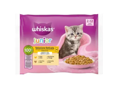 Whiskas | Pure Delight Júnior de Aves para Gatinho 4x85g Whiskas Pure Delight Júnior de Aves 4x85g para gatinhos