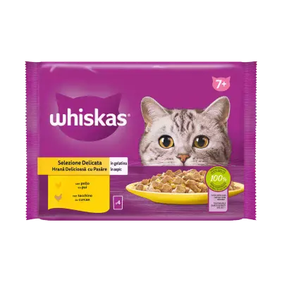 Whiskas Mix Seleção de Aves Senior 7+ 4x85g para gatos