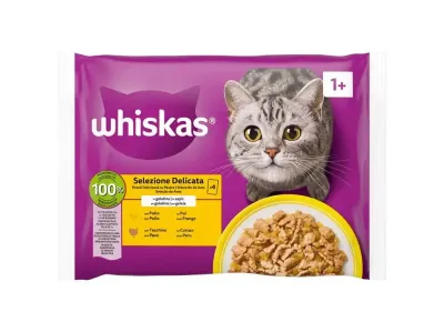 Whiskas | Mix Seleção de Aves para Gato 4x85g Whiskas Mix Seleção de Aves 4x85g com frango e peru para gatos adultos