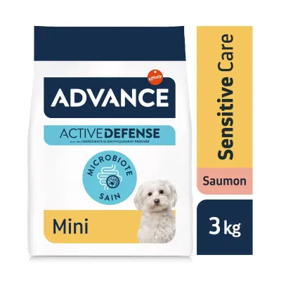 Advance Mini Adult Sensitive Care com Salmão e Arroz para cães adultos de raças pequenas