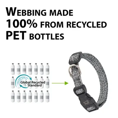 Coleira Ferplast Greener C para cães, fabricada em poliéster 100% reciclado, ajustável e com fecho seguro.