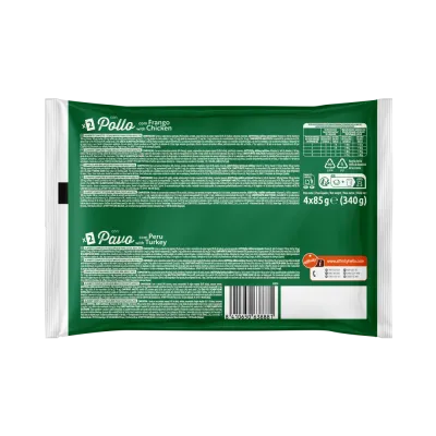 Libra Receitas em Molho Seleção de Aves 4x85 g, alimento húmido completo para gatos adultos, com receitas de frango e peru em