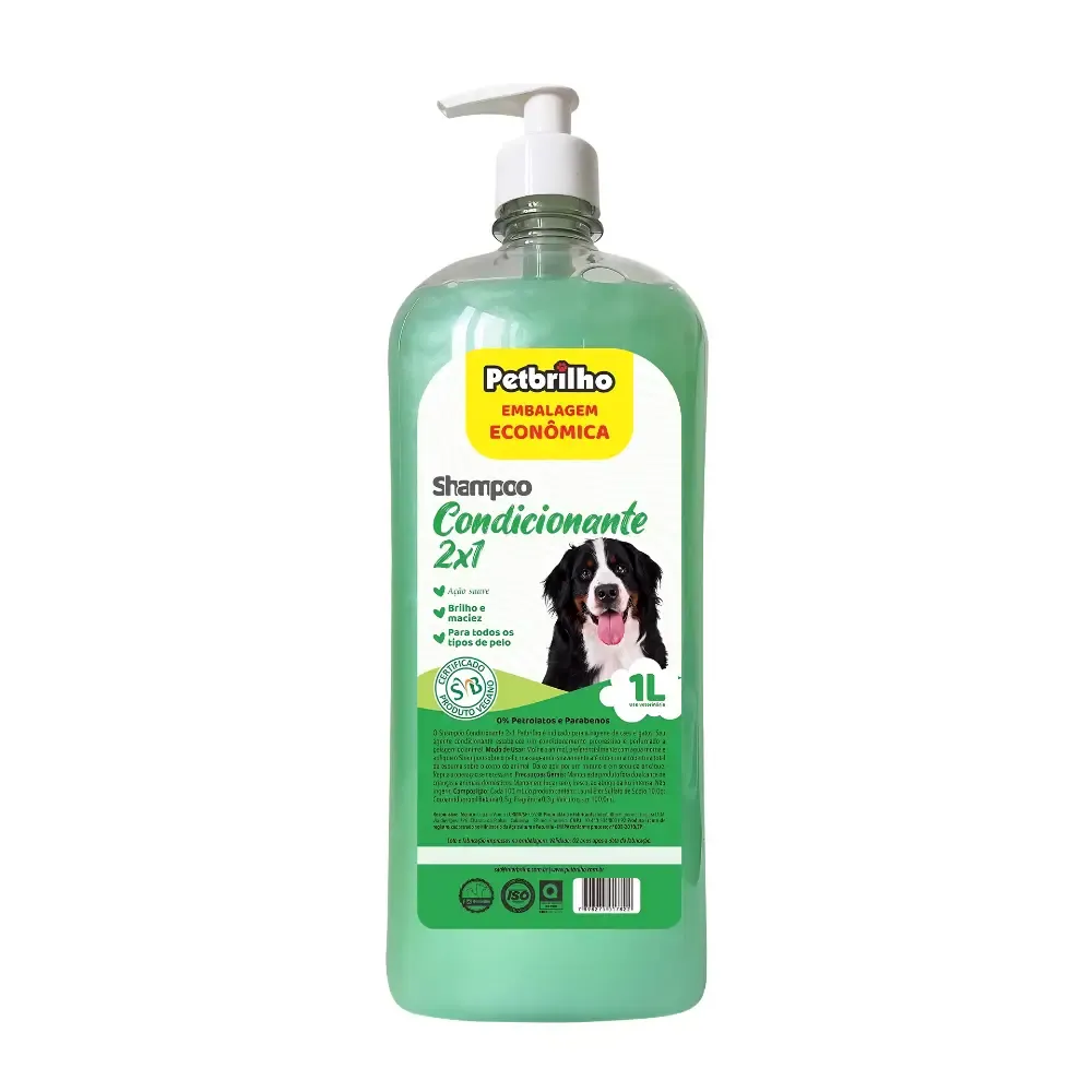 PetBrilho | Shampoo condicionador 2em1 - 1L PetBrilho | Shampoo condicionador 2em1 - 1L