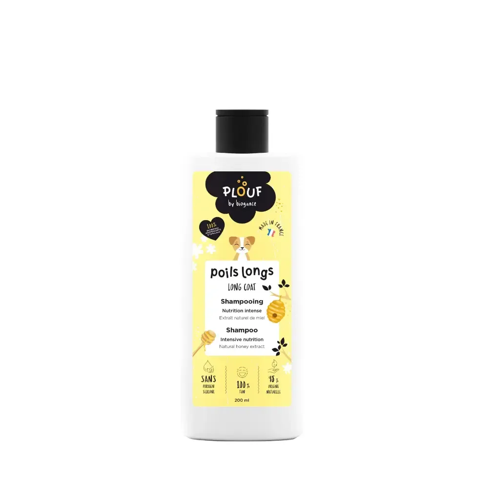 Plouf | Shampoo para Cabelos Longos 200ml Plouf BIOGANCE Shampoo para Cães de Pelo Longo com Extrato de Mel 200 ml