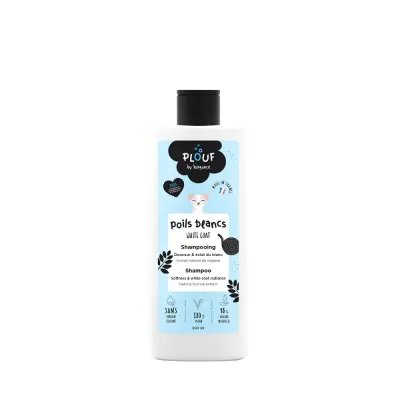 Plouf | Shampoo para Pelo Branco 200ml Plouf BIOGANCE Shampoo para Cães de Pelo Branco com Extrato de Alcaçuz 200 ml