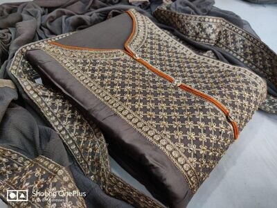 Exclusive Indian Cotton 3pcs - Dm-2152-Grey