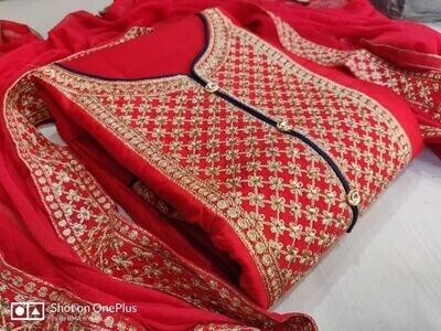 Exclusive Indian Cotton 3pcs - Dm-2152-Red