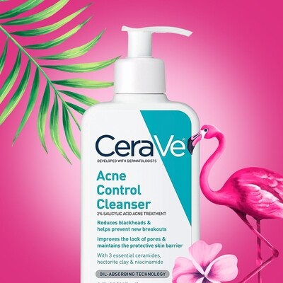 CeraVe Acne Control Cleanser 2% Salicylic acid acne treatment, 12oz
