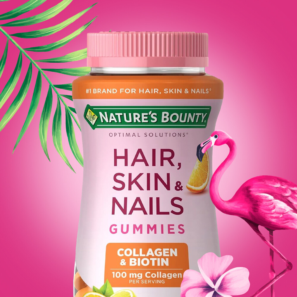 Nature&#39;s Bounty Hair, Skin &amp; Nails Gummies Collagen &amp; Biotin, 80 gomitas