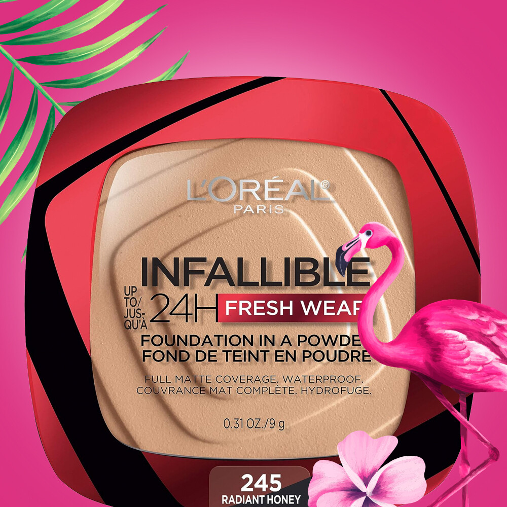 Loreal Infallible 24H Fresh Wear Foundation in a Powder, 245 Radiant Honey