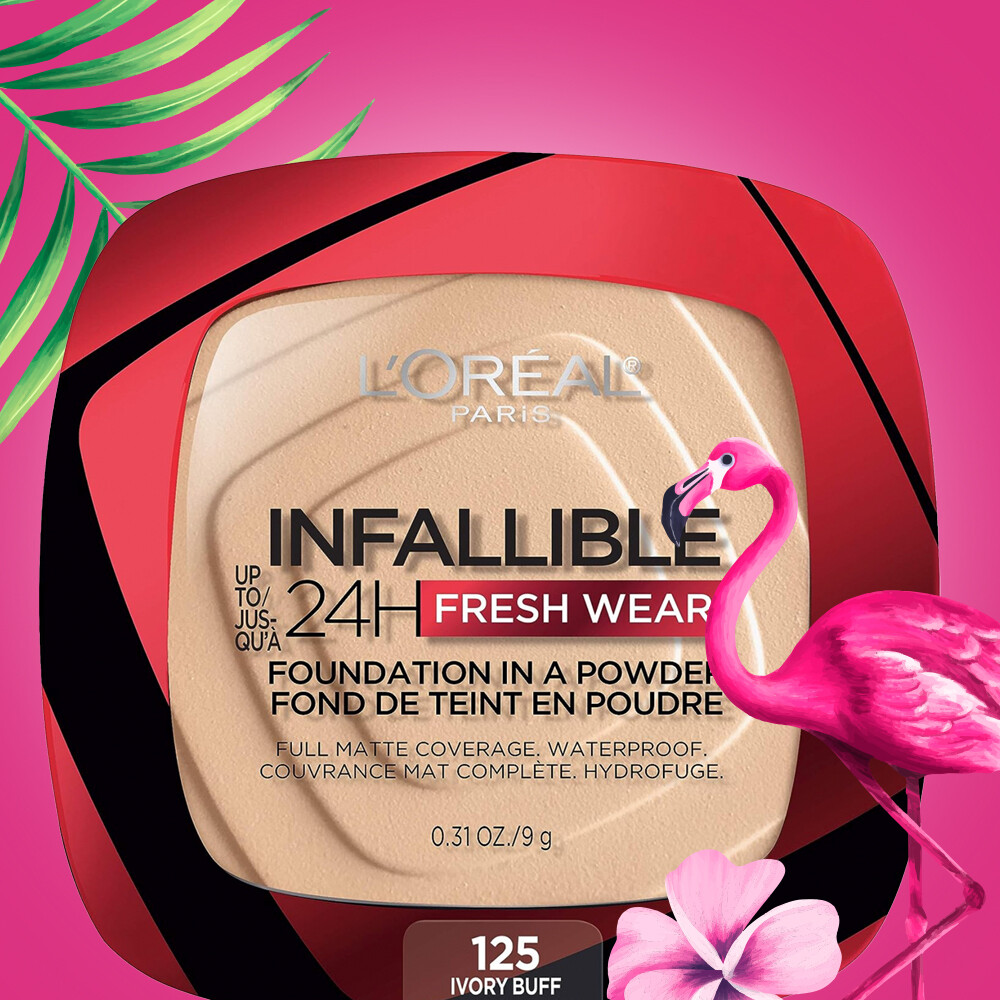 Loreal Infallible 24H Fresh Wear Foundation in a Powder, 125 Ivory Buff