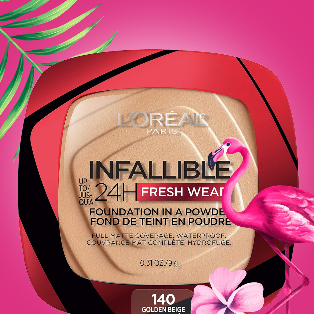 Loreal Infallible 24H Fresh Wear Foundation in a Powder, 140 Golden Beige