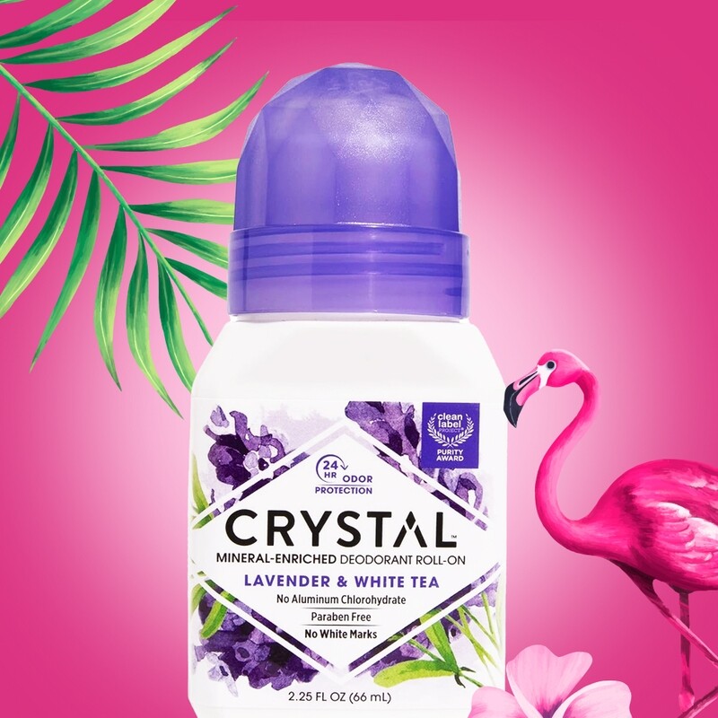 Crystal MineralEnriched Deodorant RollOn Lavender & White Tea