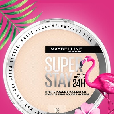 Maybelline Super Stay Up To 24 Hybrid Powder Foundation, 102