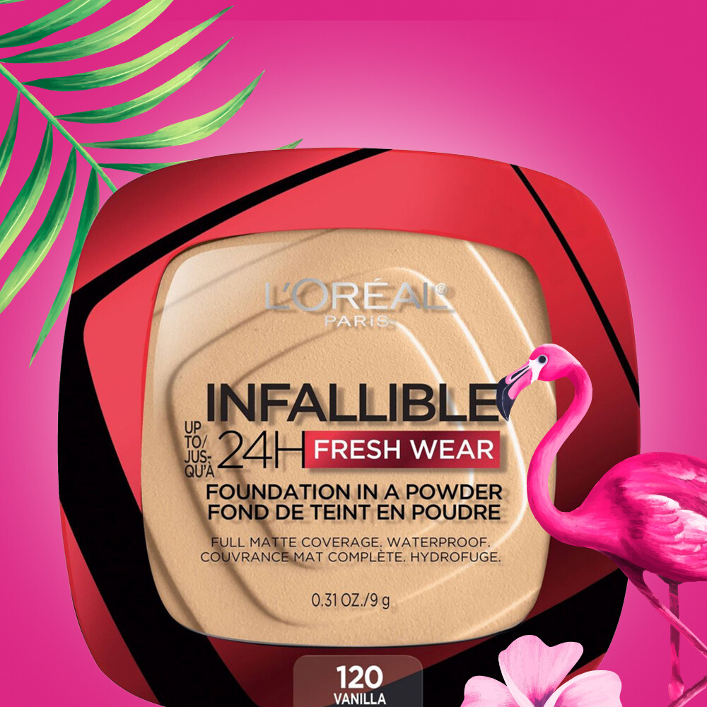 Loreal Infallible 24H Fresh Wear Foundation in a Powder, 120 Vanilla